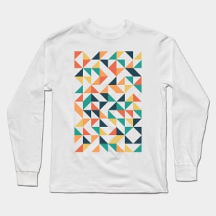 Lovely Geometric Colourful Triangle Pattern Long Sleeve T-Shirt